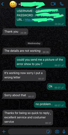 Customer chat screenshot 3